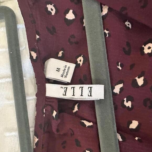 ELLE Cheetah Print Blouse Size Medium - Picture 6 of 9